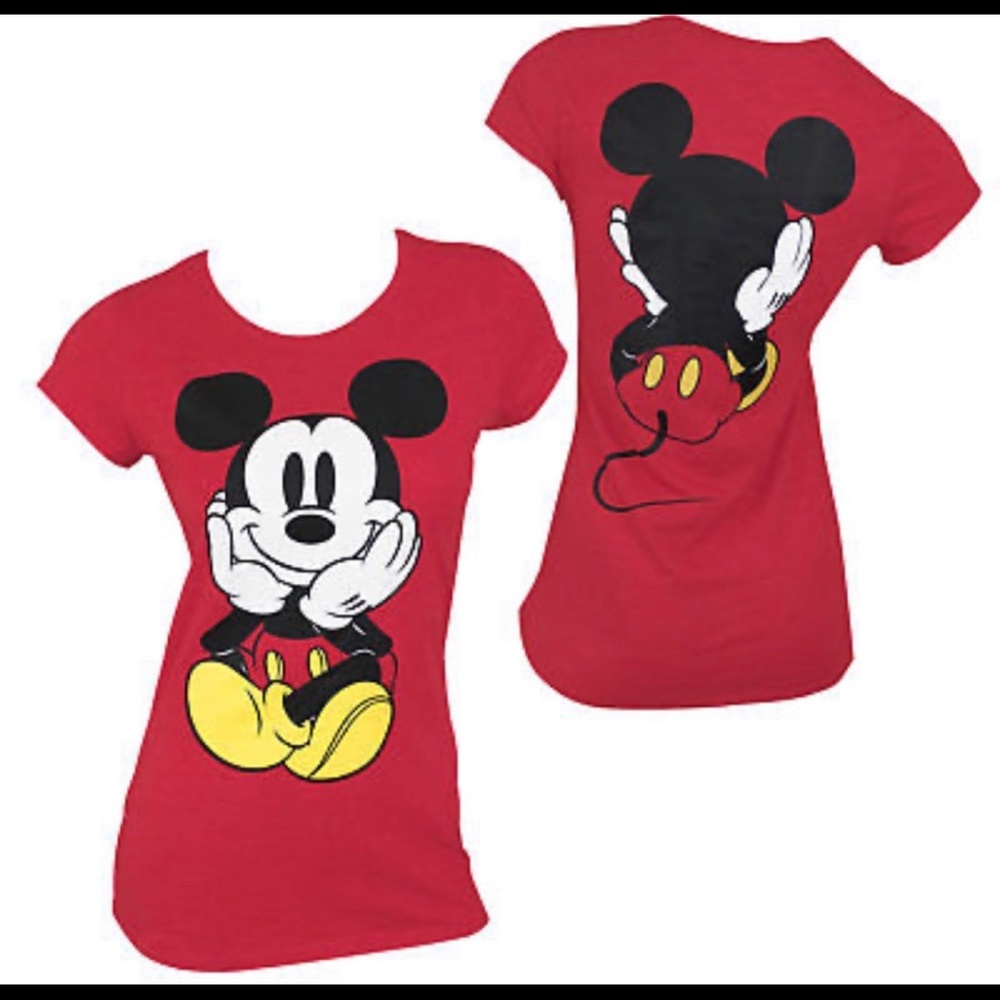 Disney Mickey back and front t-shirt red small womens branded top red
